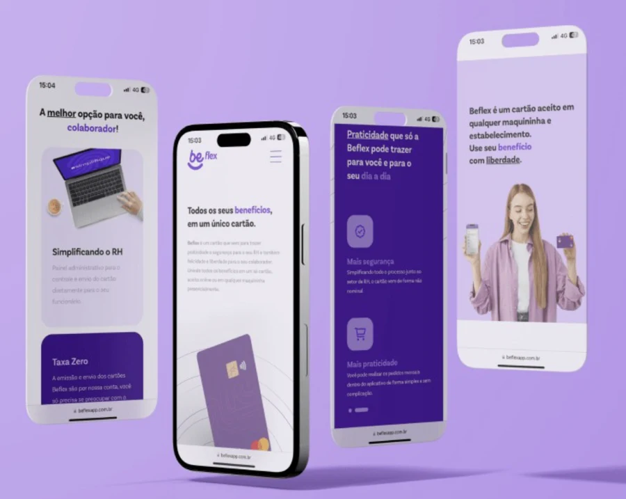 Telas do app Beflex criadas pela Nume