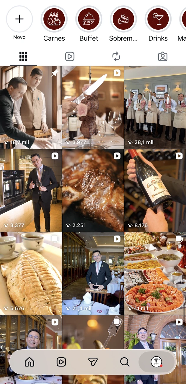 Instagram do Jardineira Grill, case de SEO e redes sociais da Nume em São Paulo
