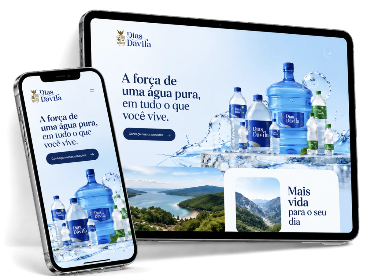 Site da Água Dias D'Ávila criado pela Nume